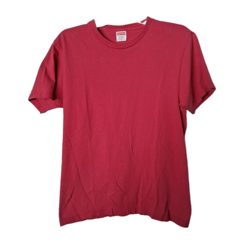 Supreme Pink Solid Plain Blank Short Sleeve T Shirt Unisex Medium Made in USA